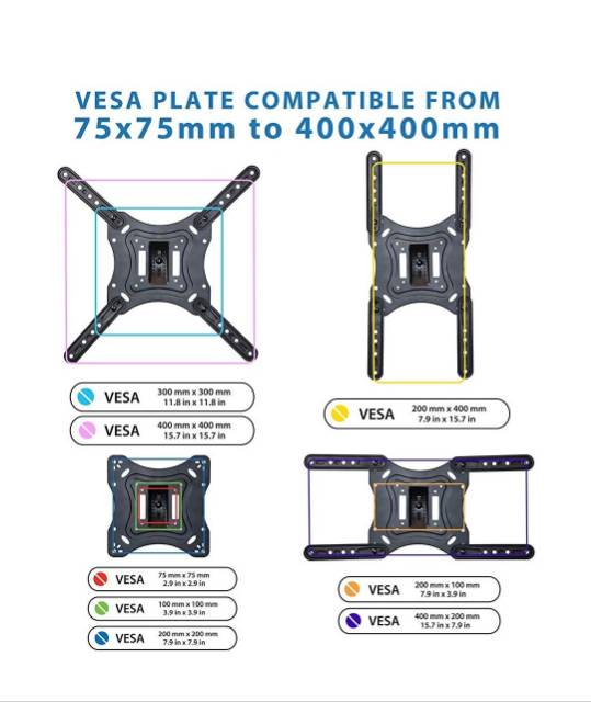 Bracket LED TV 55 50 49 45 43 40 32 INCH SUPER PREMIUM MODEL Import