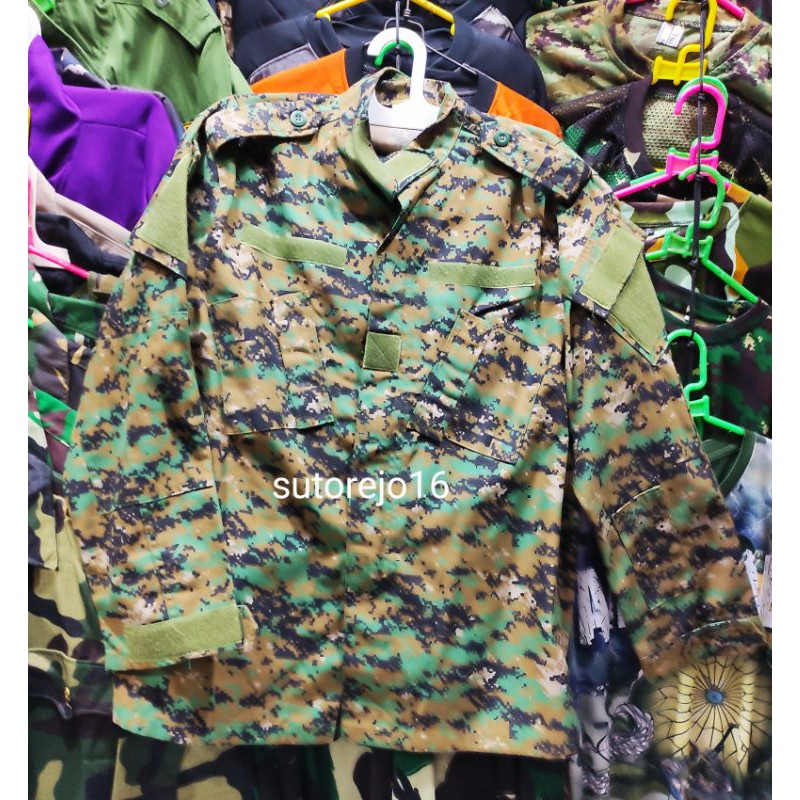 baju bdu digital cammo camo marpat woodland