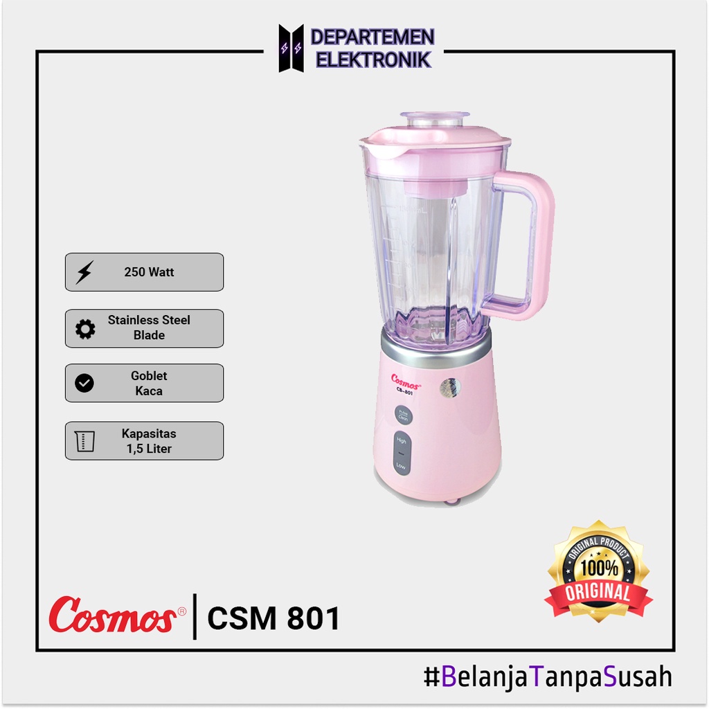 BLENDER COSMOS BLENZ CB 801 / CB-801 / CB 801 PINK DAN BLUE MURAH BANGET / GARANSI RESMI