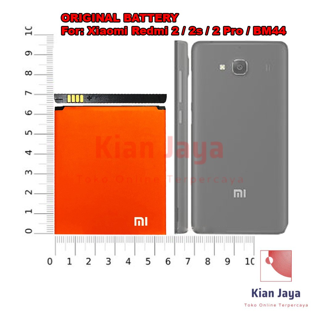 [Garansi 100% Ori] Baterai Xiaomi Redmi 2 / Redmi 2s / Redmi 2 Pro BM44 Battery Batrai Batre Hp Xiao Mi Xiomi BM 44 Original