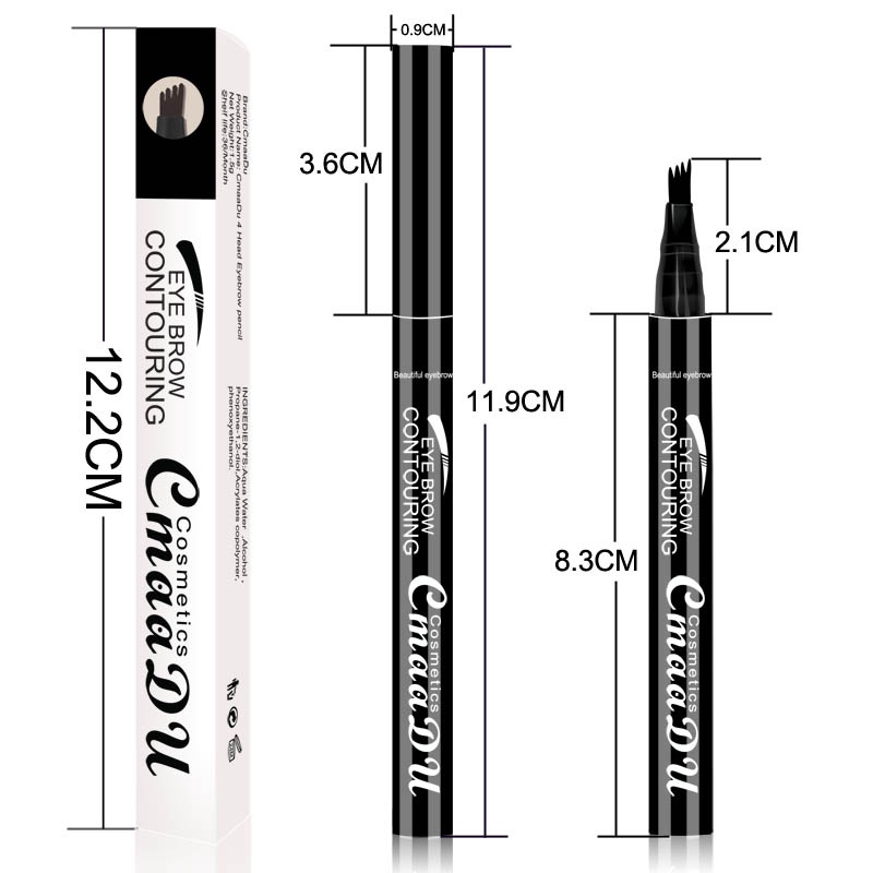 CMAADU EYEBROW CONTOURING Pencil 4 Tip Liquid Brow Tattoo Makeup Waterproof Long lasting Cosmetic Eyebrow