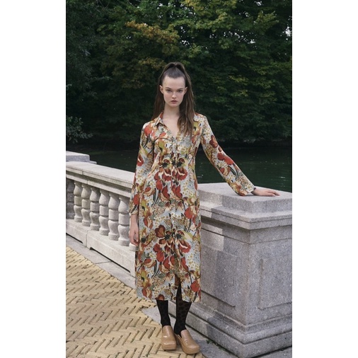 Zara Printed Satin Dress