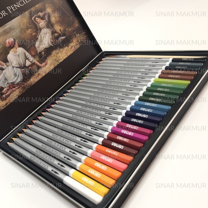 

Hadir Watercolor Pencil 24 Color Deli 6521 (Set) Gilaa!!!