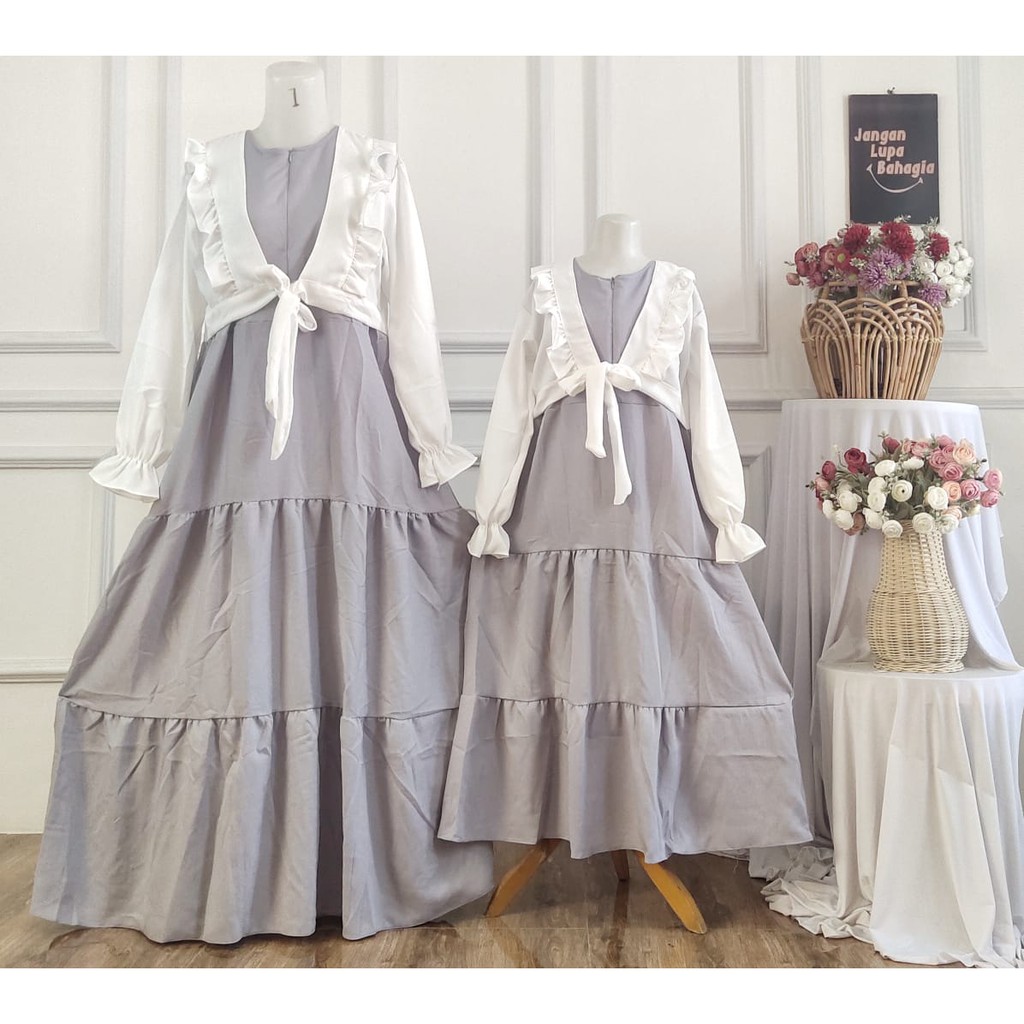 (BISA COD✔️) GAMIS IBU DAN ANAK BISA COUPLE/MODEL ROMPI POLOS/COUPLE IBU ADIK DAN KAKAK TERBARU-4