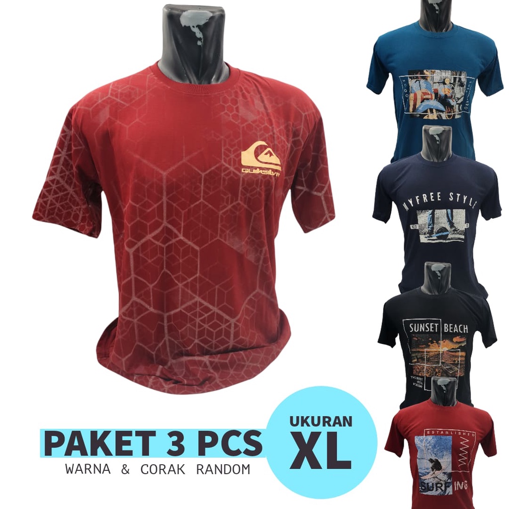 Baju Kaos Dewasa Unisex Paket 3 pcs KAOS T-SHIRT/ DISTRO PRIA WANITA BAJU KAOS/ Kaos Distro Pria Sablon / Baju Kaos Bahan Cotton/ Kaos Isi 3pcs