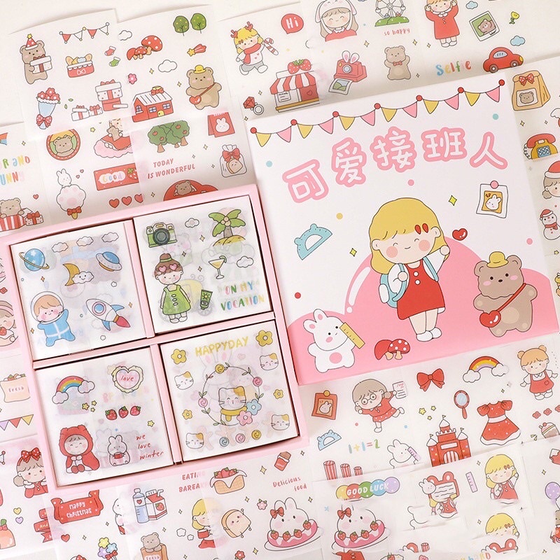 READY 1 LEMBAR STIKER BOTOL AIR MINUM VIRAL DIY SCRAPBOOK JURNAL DIARY KARAKTER KARTUN ANAK PEREMPUA