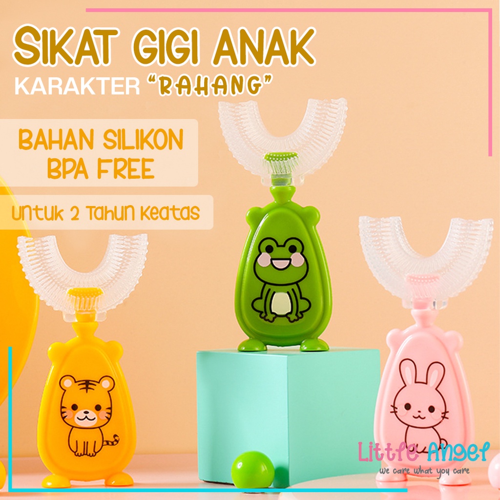 SIKAT GIGI ANAK BAYI BENTUK U Lembut Baby Silikon Toothbrush Training Karakter Lucu Sikat Behel gusi Bayi Newborn Pasta Gigi