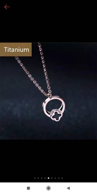 Kalung Titanium Korea Asli Clover Bunga Anti Karat dan Alergi KT-46