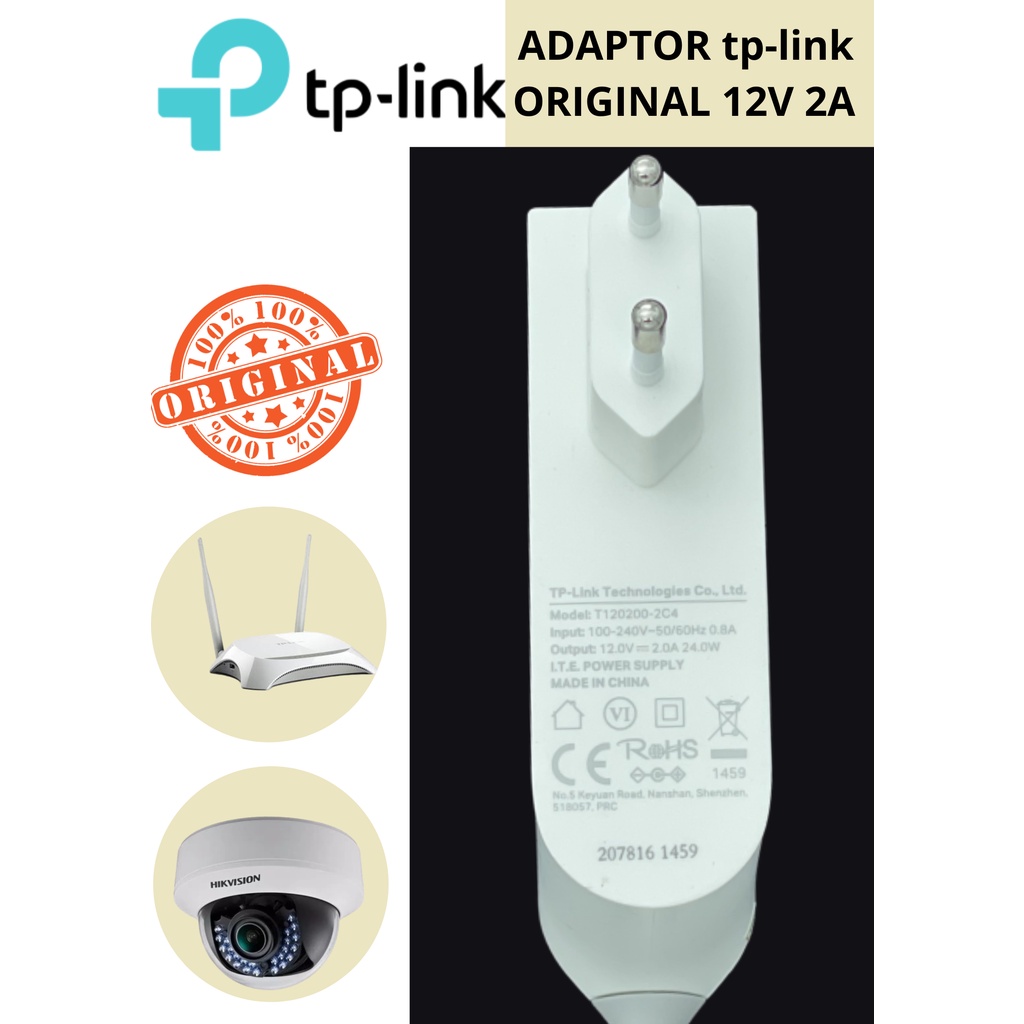 ADAPTOR TPLINK ORIGINAL 12V 2A PUTIH tp-link MODEL: T120200-2C4