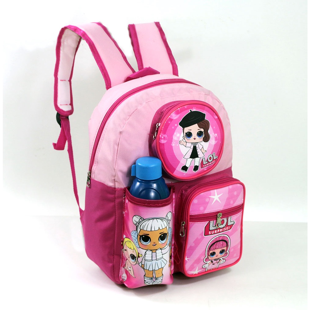 Tas Ransel Sekolah Anak TK SD Murah Karakter Laki - Laki &amp; Perempuan Free Botol Minum