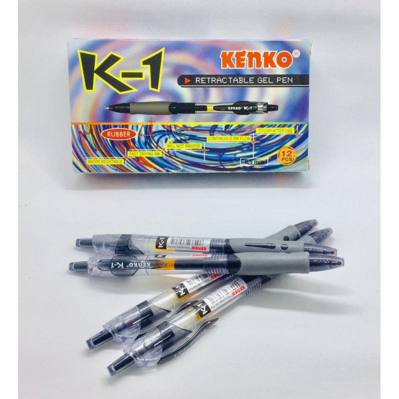 

ECER satuan KENKO K1 pen gel hitam Retractable