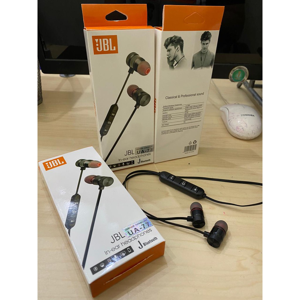 HANDSFREE earphones BLUETOOTH WIRELESS JB1 MAGNET BUDS UA77 SUARA ASLI NO EDIT