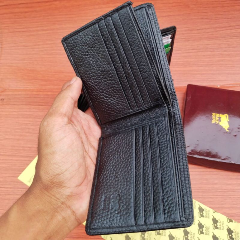 Dompet Kulit Asli Casual  Model 3D bulak balik Dompet Pria kulit asli Braun Buffel