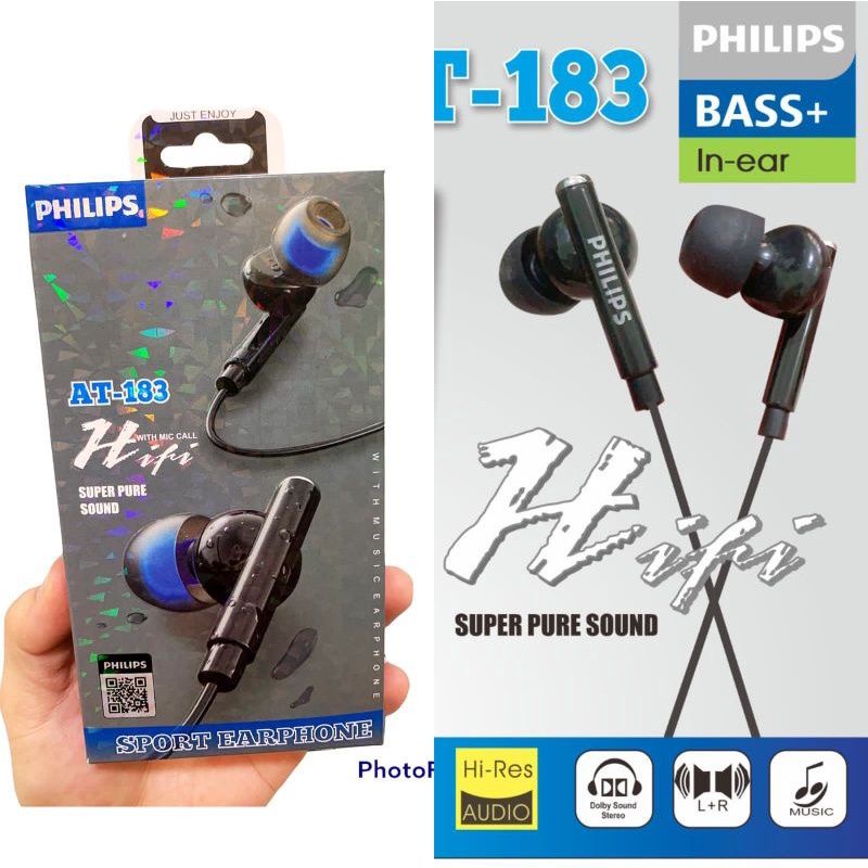 HF/HEADSET EARPHONE PHILIPS AT-183 BIGBASS++ SUPER PURE