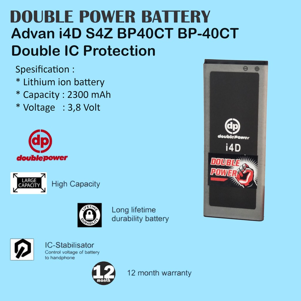 Double Power Baterai Advan i4D / Advan S4Z BP40CT 2300mAh