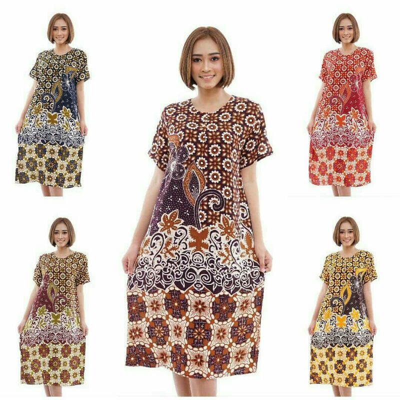 Daster Batik Rayon Murah Base Print Motif Random Busui