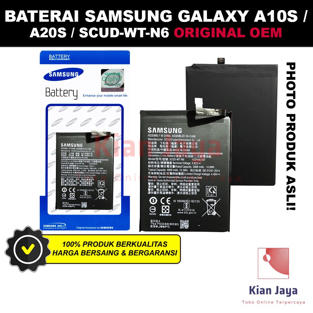 Baterai A10s A20s A107F A107M A207F Original OEM Batre Batrai Battery Hp SCUD-WT-N6 Ori