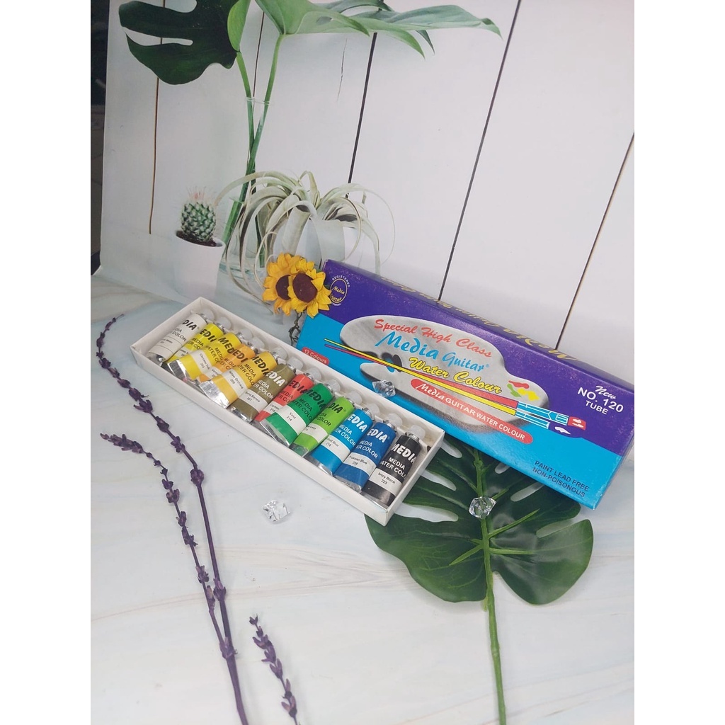 

CAT AIR MEDIA GUITAR WATER COLOUR TUBE NO. 110 & 120 ISI 12 WARNA
