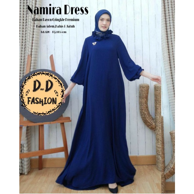 [NEW] GAMIS DRESS FASHION MUSLIM //RAYA - NAMIRA - RANIA - DZAKIYAH BY D&D //CLARISSA BY MOIRA-Namira Navy