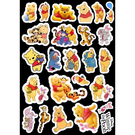 

sticker stiker winnie the pooh waterproof isi 20 an pcs