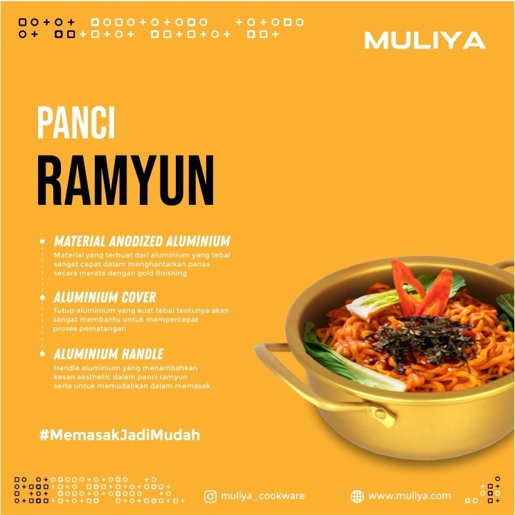 Muliya Panci Ramen PTS-16 Gold Panci Ramyun 16cm PTS16 Gold Panci Mie Korea PTS 16