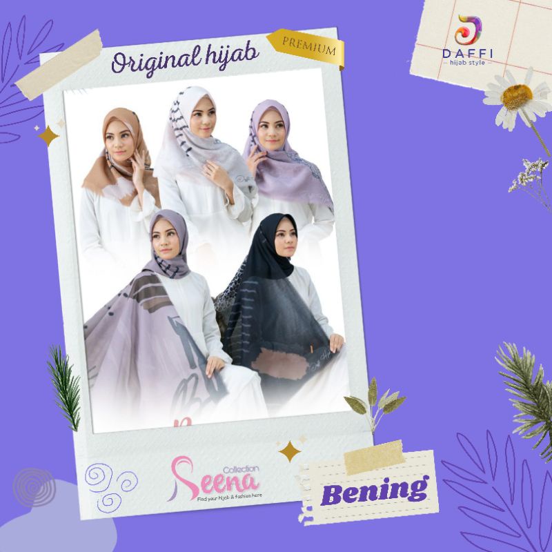 Hijab segiempat DAFFI motif bunga daffi laser cut