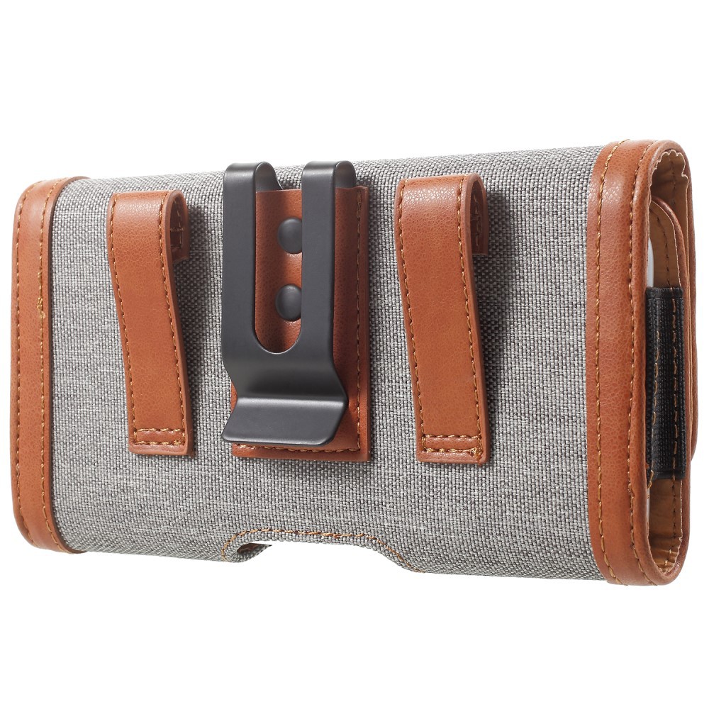 SARUNG HP Dompet Tas Pinggang Kulit Horisontal Denim Ukuran 6 Inch (16x8 Cm)