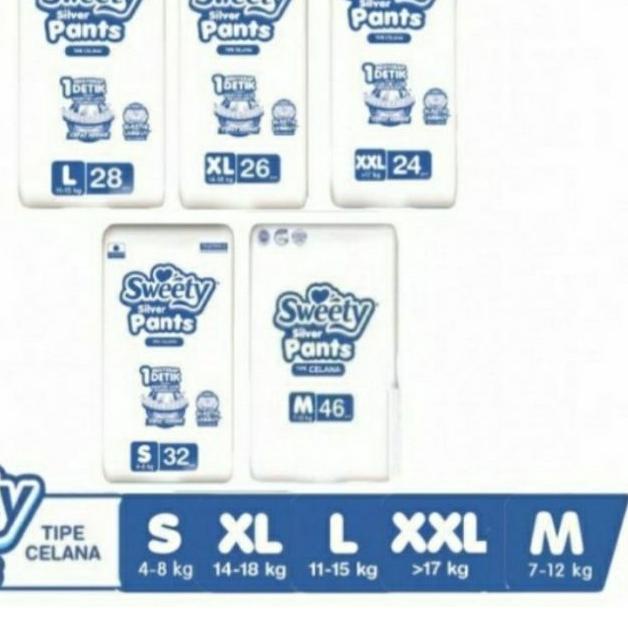 ❄ Sweety silver pants S32 M30 pcs ,L28pcs ,xl 26 pcs, XXL 36pcs,XXL 24 pcs Kemasan ecommerce(kemasan
