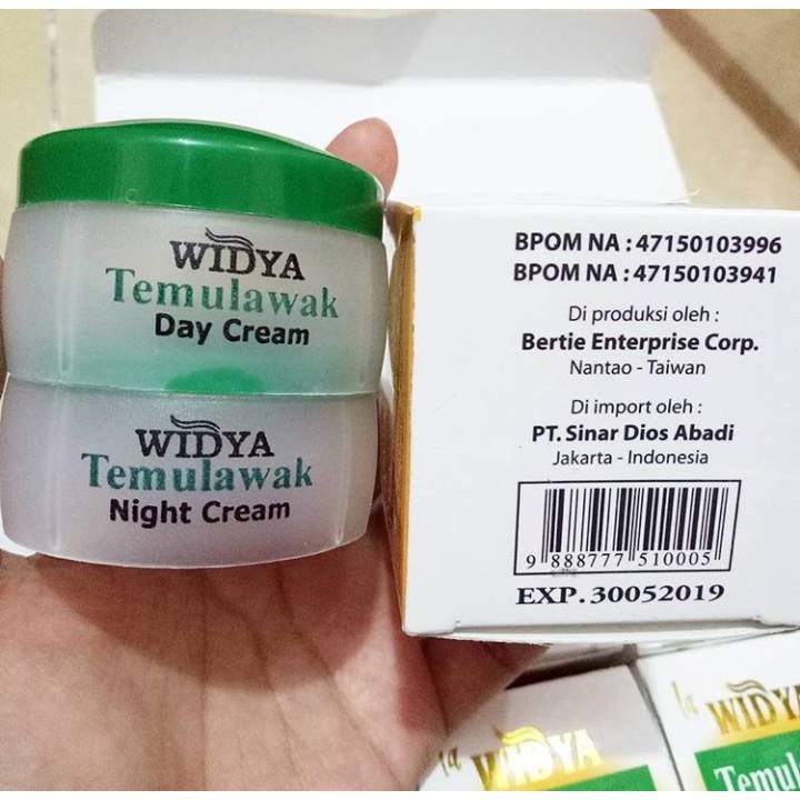 krim temulawak widya paket cream siang malam original asil bpom ori