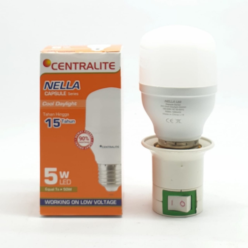 CTL Nella 5w Capsule  Cd Putih Premium + Linux Fiting Colok Switch / LAMPU TIDUR / Mini Lamp