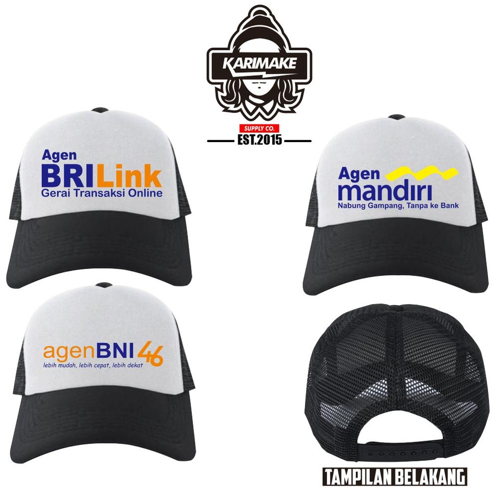 ➞Kirim Sekarang≛➞ Topi Agen BRILINK Agen Mandiri Agen BNI 46 Topi Trucker Jaring - 88 ✯