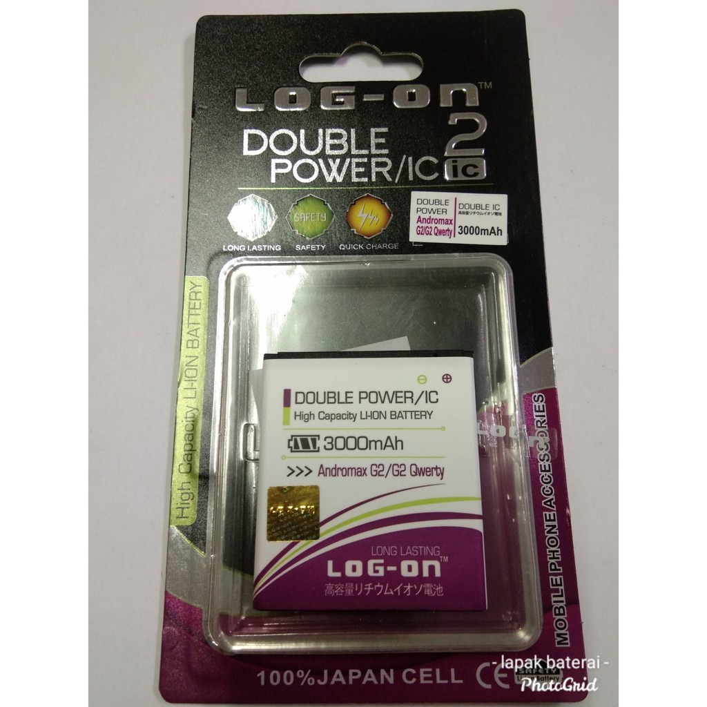 LOG - ON Smartfren Andromax G2 | G2 Qwerty H11239 Baterai Double IC Protection Battery Batre