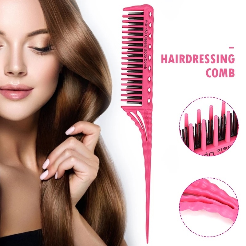 Sisir Rambut 3 Baris Gigi Anti Statis Bahan Plastik Multifungsi