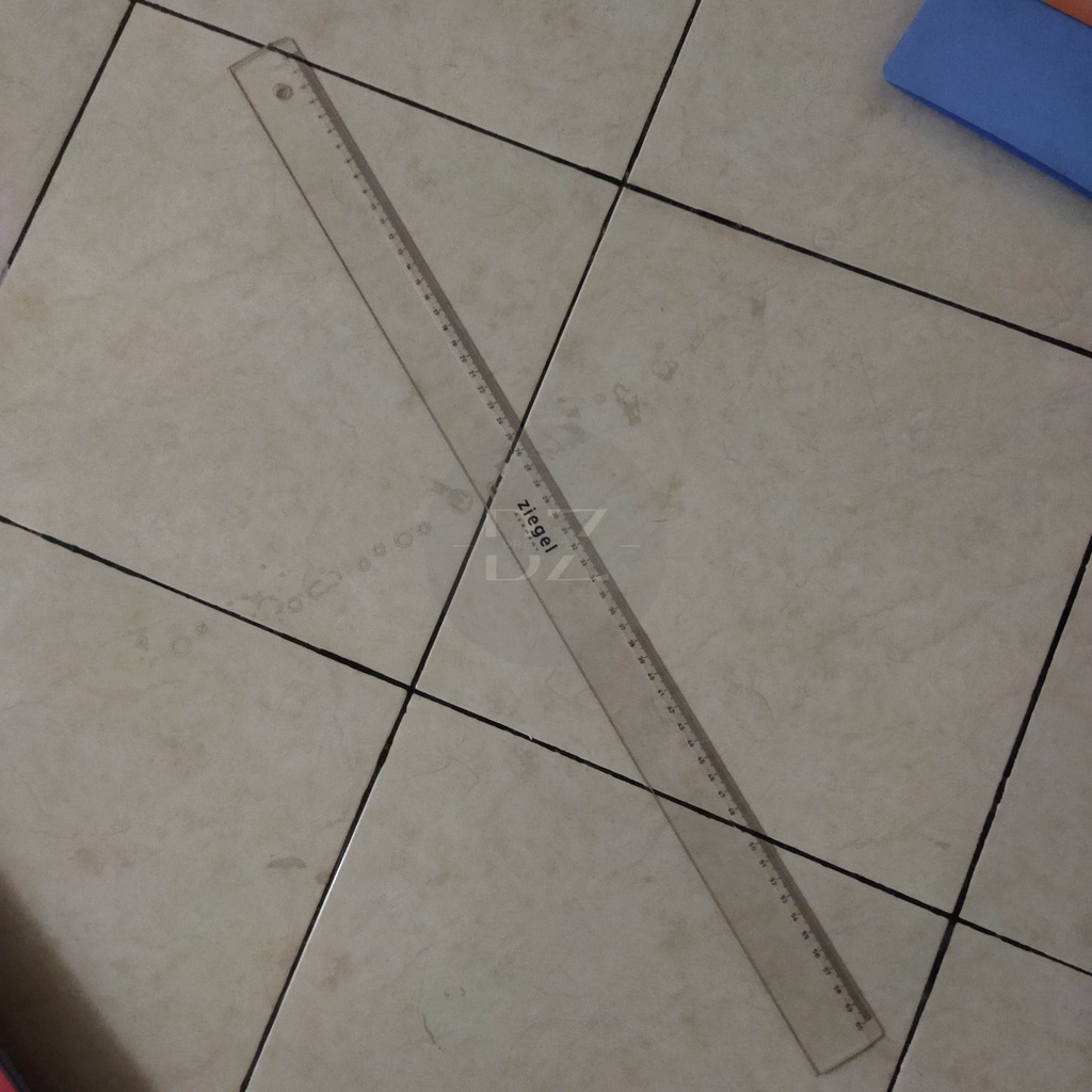 Mistar Datar Transparant Ziegel Penggaris 60 cm Preloved Bekas Second