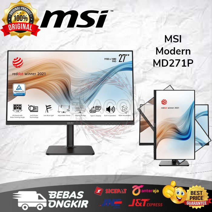 Monitor MSI Modern MD271P 27 Inch FHD IPS 75hz LED