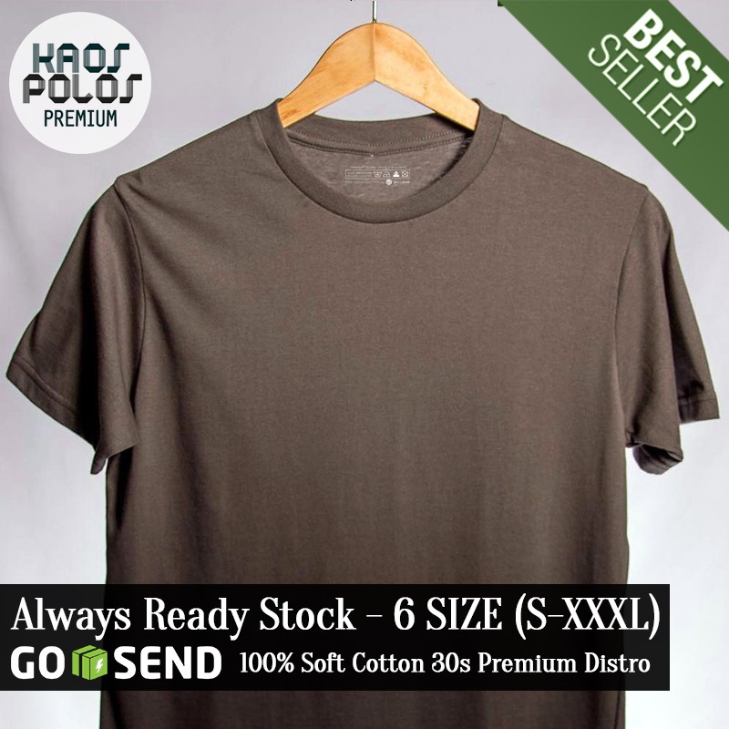 KPP Kaos Polos Premium Ash Charchoal Soft Cotton  Combed  