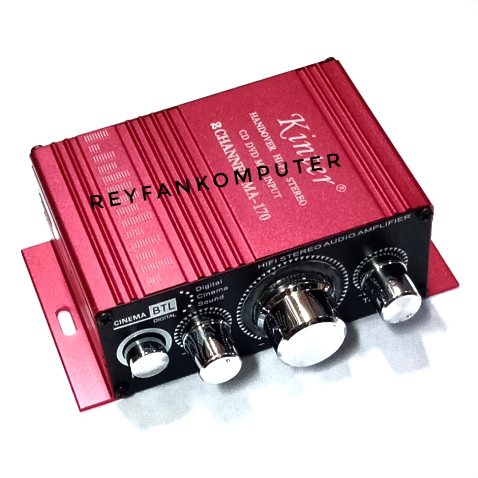 Satu Paket Ampli Mini Gratis Kabel Audio Amplifier Mini Super Bass HI-FI 2 Chanel 20W + Adaptor 12V 2A