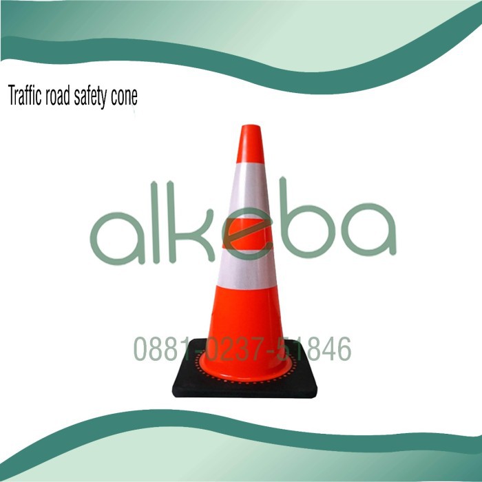 Traffic Safety Cone Rubber Kerucut Pembatas Jalan Orange base hitam