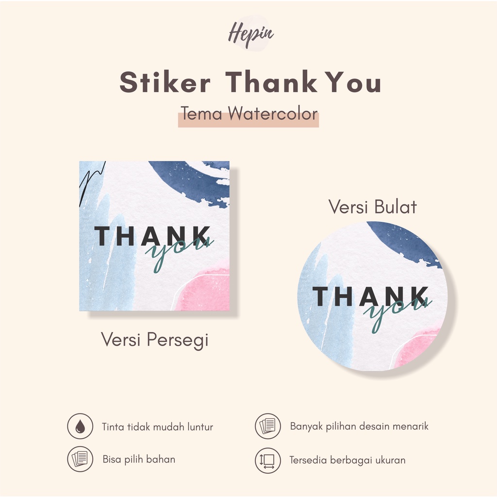 

Stiker Label Segel Thank You Tema WATERCOLOR - Stiker Kemasan