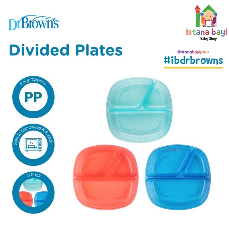 Dr.Brown’s Divided Plates 3pack TF017 / Piring Makan Anak