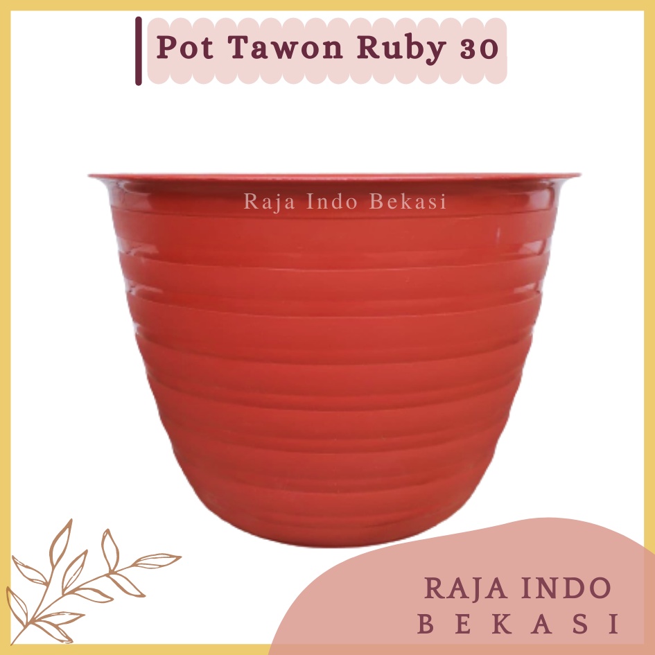 RAJAINDOBEKASI Pot Jm Ruby TAWON 30 Putih Merah Bata Coklat Hitam Hijau 30 CM Motif MADU Pot Bunga Murah Plastik Mirip Tawon Pirus Putih 30 32