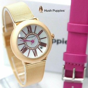 BAJ JAM TANGAN HUSH PUPPIES PAKET BONUS KULIT PINK JF027