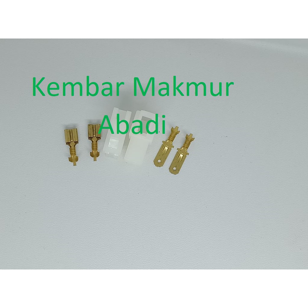 Socket 2 Pin Besar+Skun / Soket Motor / Konektor Motor/ Connector Kabel / Socket Kabel Motor 2 Pin