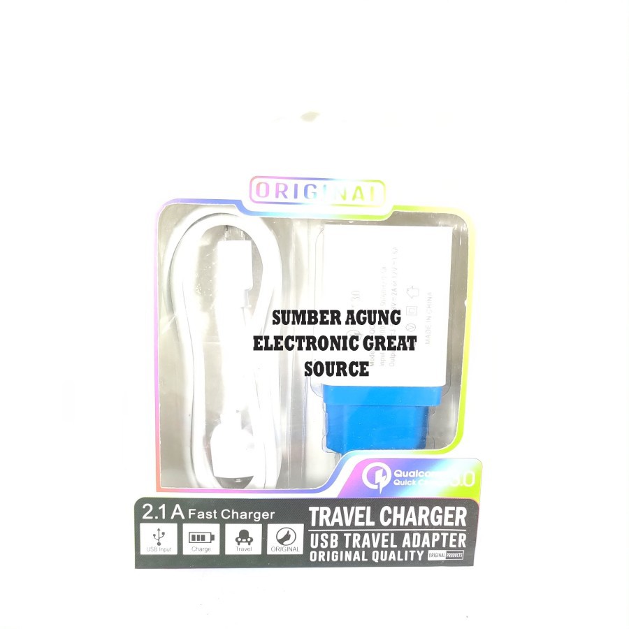 Travel Charger Qualcom 2.1A Fast Charger Charging Original USB Micro