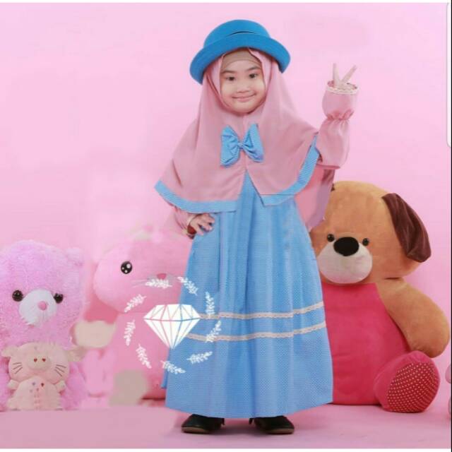 Baju Gamis Anak perempuan Umur 4 5 6 7 Tahun ra Gamis Anak Cewek Murah Import