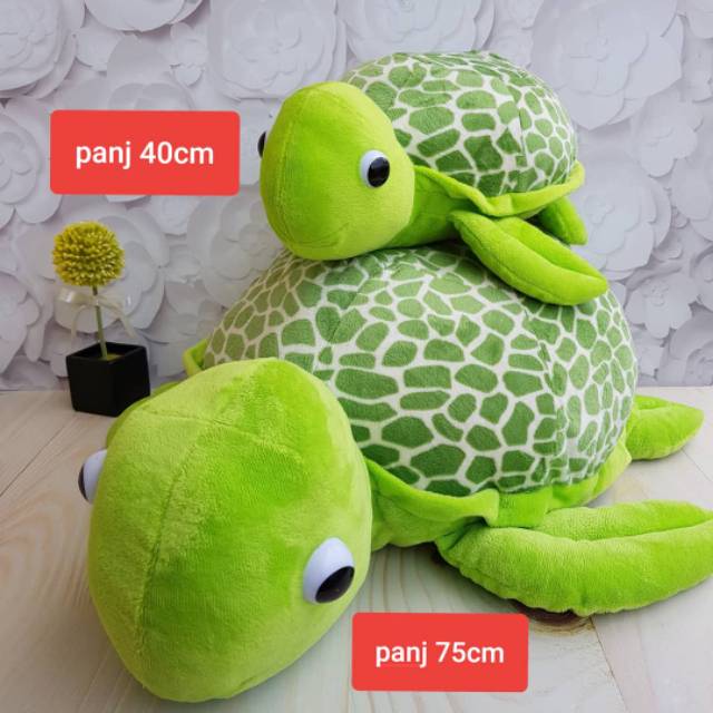 BONEKA SEA TURTLE / PENYU HIJAU DAN COKLAT UKURAN 40 CM DAN 75 CM JUMBO