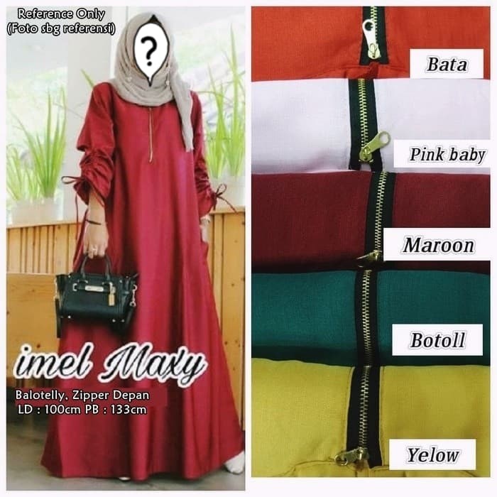 GAMIS SYARI HANUM PESTA MEWAH BAJU GAMIS WANITA REAL PIC SIZE L BUSUI BLOK 5M MERAH PUTIH SILVER