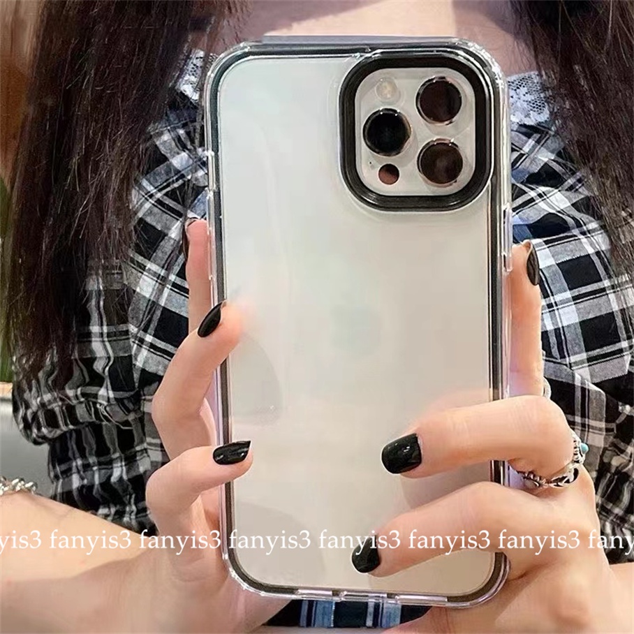 Soft Case Pelindung Transparan 3 In 1 Tahan Banting Untuk For iPhone 13 12 11 Pro Max XS Max XR X XS 8 7 Plus SE 2020