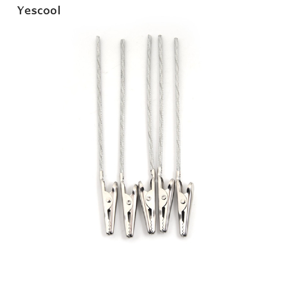 Yescool 10pcs Klip Buaya Metal Panjang 10cm Non Insulasi Untuk Tester Listrik