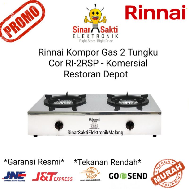 Rinnai Kompor 2 Tungku RI-2RSP Komersial RI 2 RSP Cor Besar Restoran